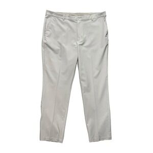 Greg Norman Mens Tech Golf Pants‎ 42 Flat Front Khaki Beige Performance Trousers